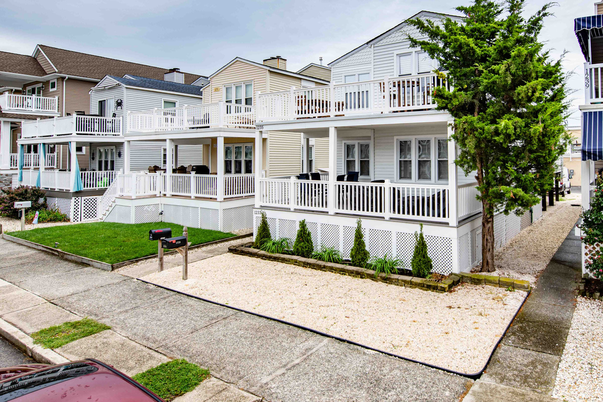Exterior view featuring private front porches