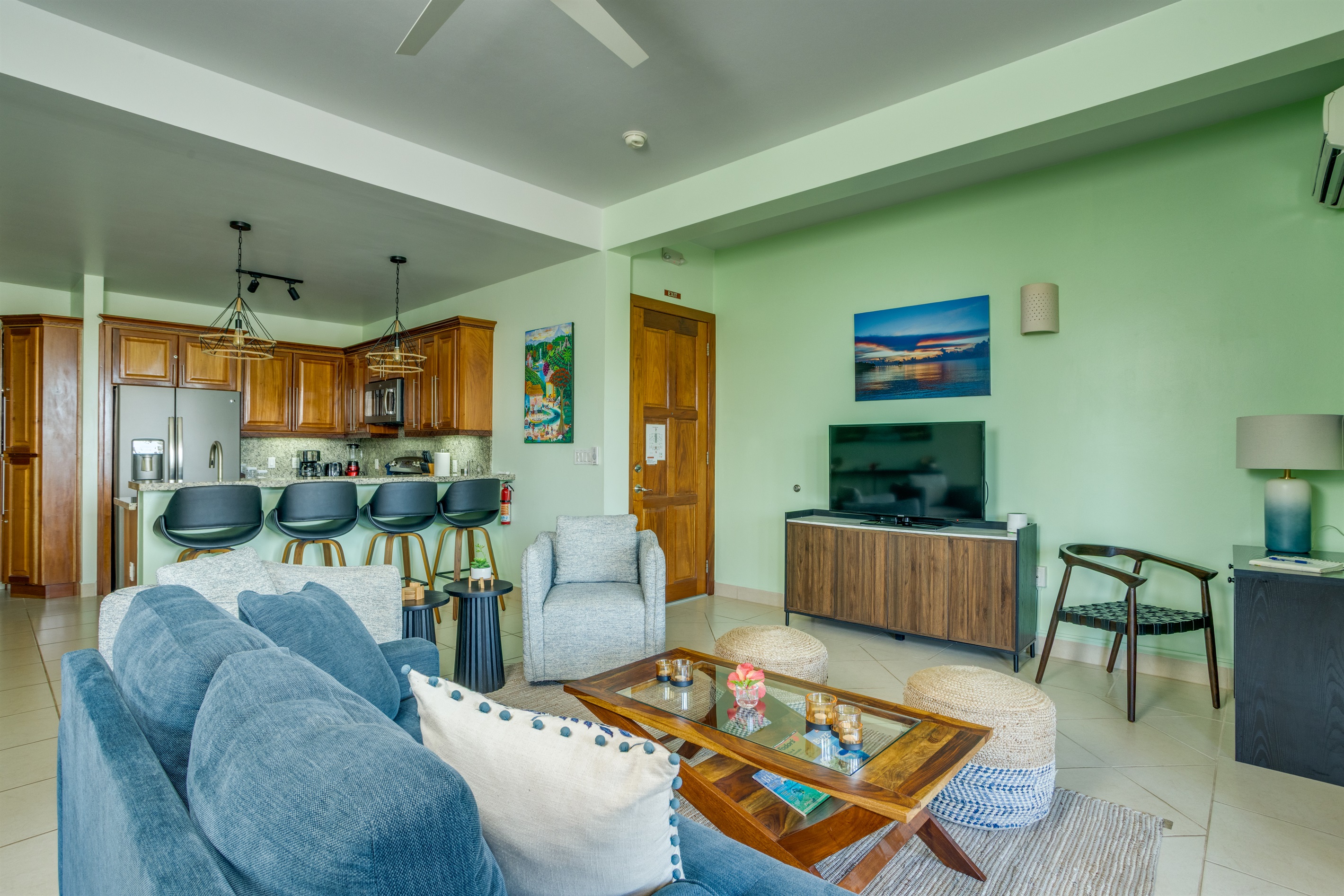 Living Room, Kitchen & TV