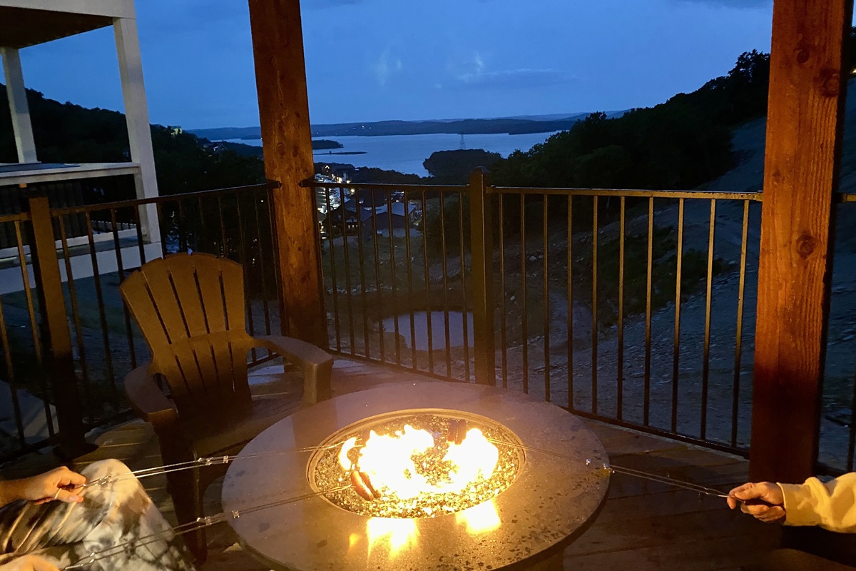 Fire Pit on lower level outdoor deck