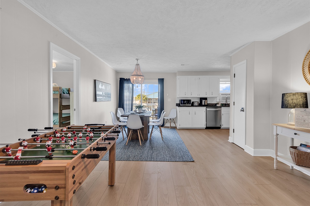 Foosball table, great for challenging a friend or family member!