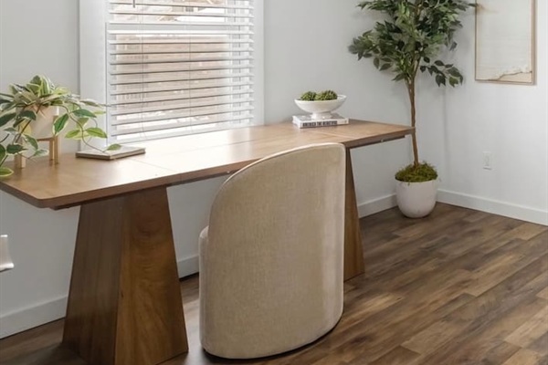 Desk space in the office to work from home. 