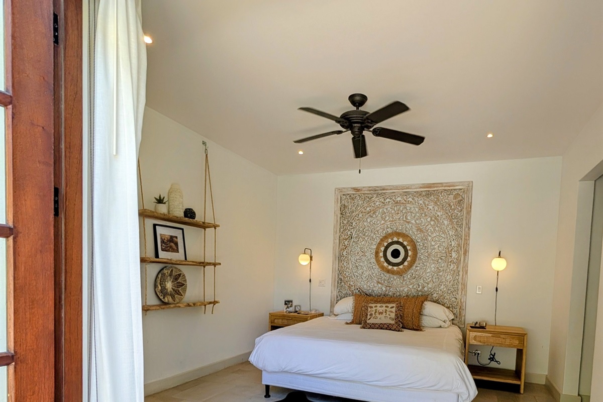 Primary bedroom with king size bed