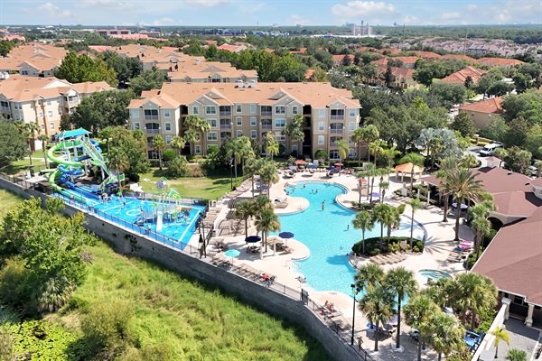 Aerial view pool