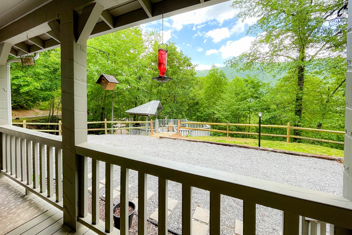 a view from the hot tub