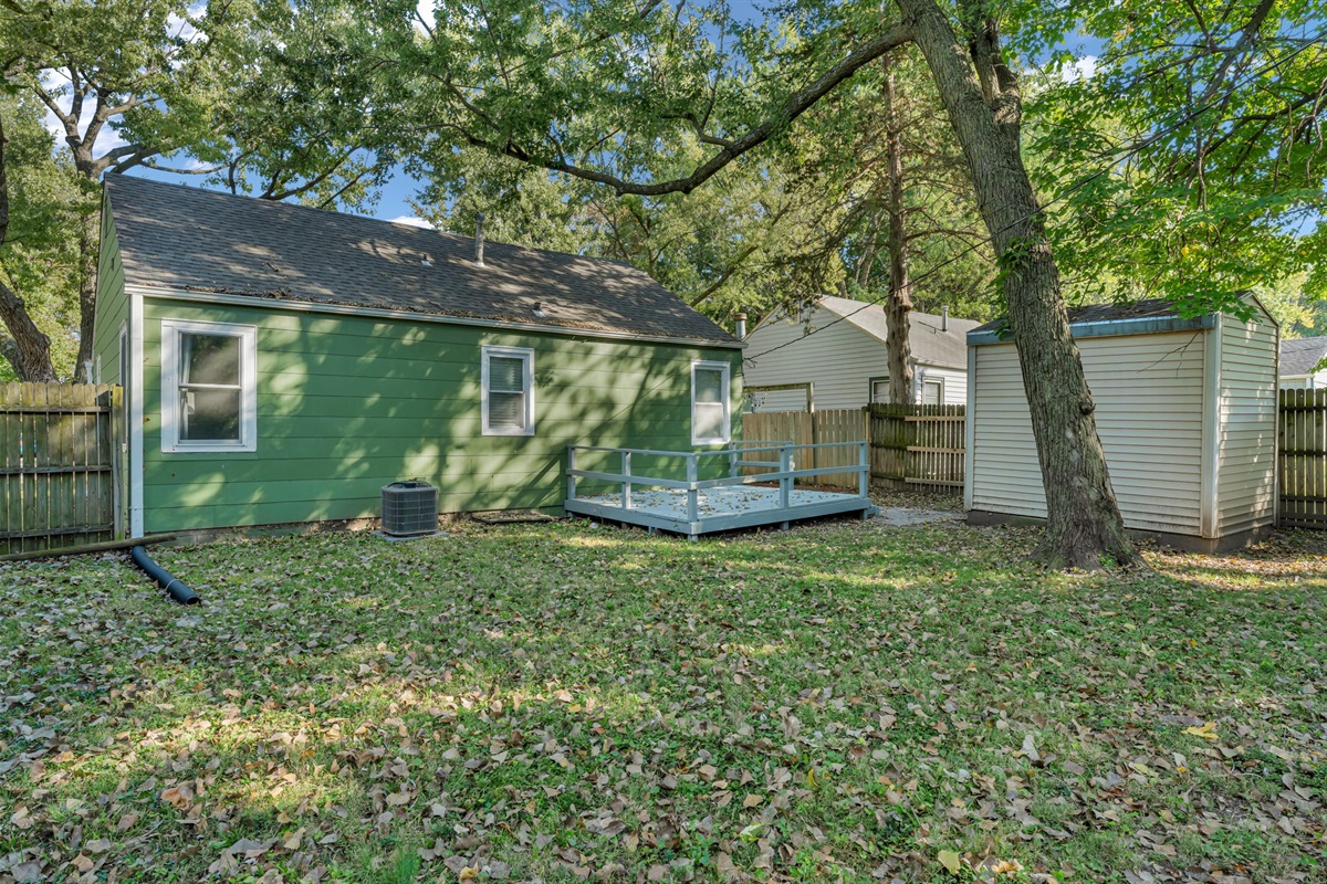 Enjoy our fenced-in backyard, spacious enough for children and pets to play.