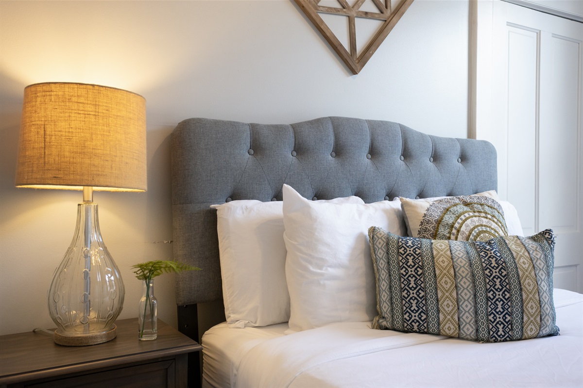 Soft, warm lighting sets the perfect mood for relaxing evenings.