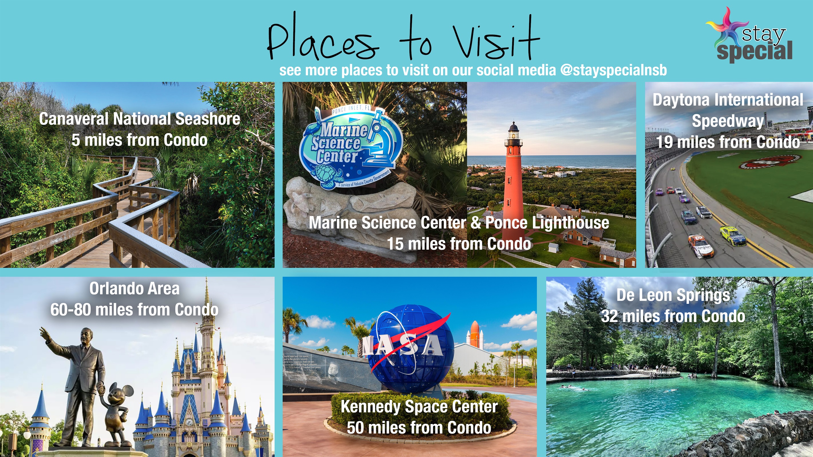 New Smyrna is close to many amazing places to visit if you're looking to take a break from the beach for the day!