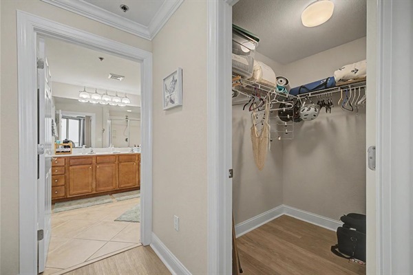 Master bath and large closet. Yoga mats and extra bedding available in the closet.