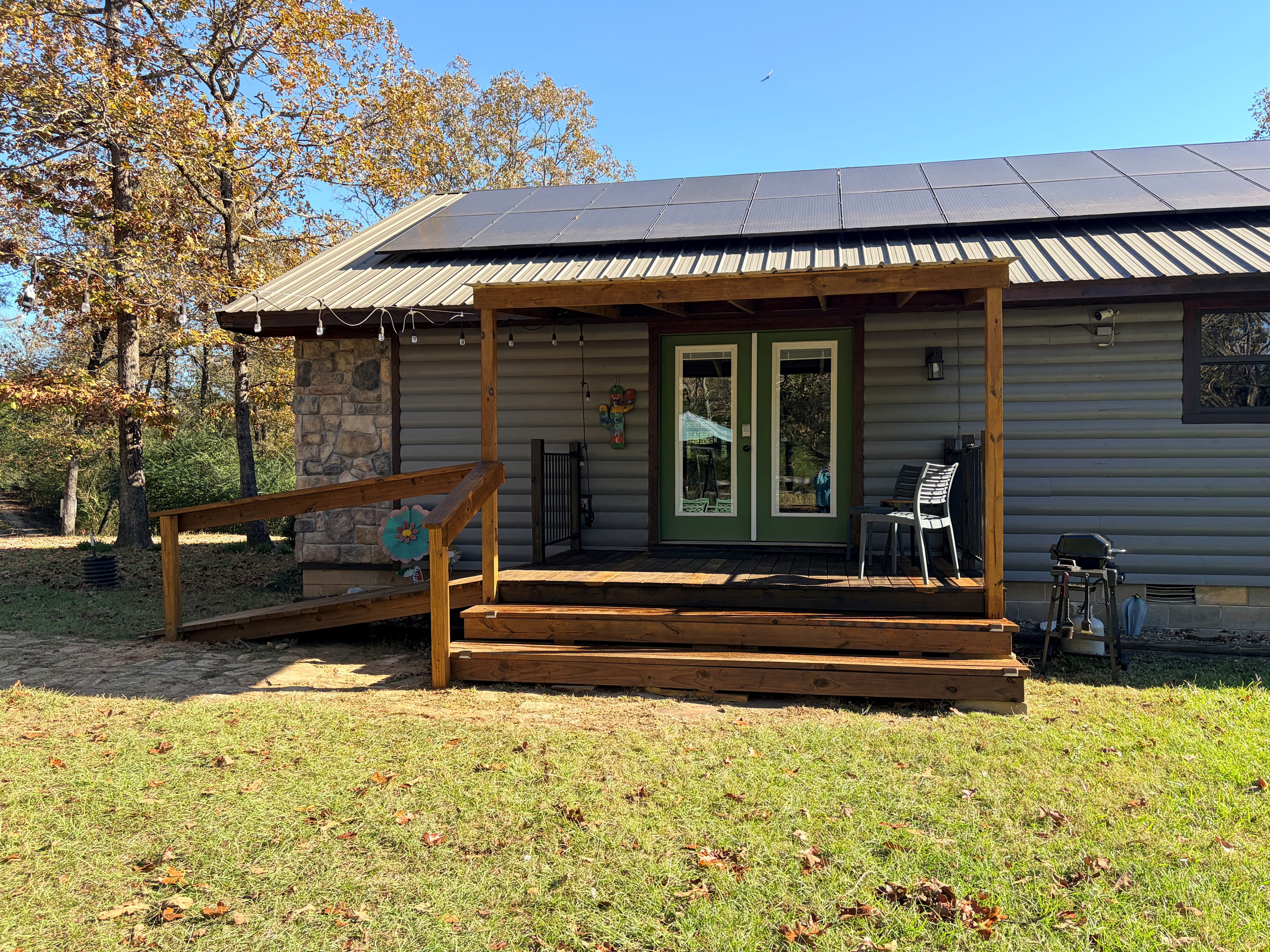 The back porch is now covered with a ramp!  Watch the kids play while sitting in the shade.