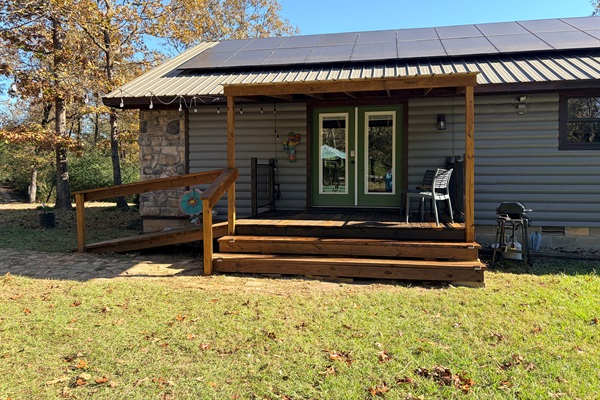 The back porch is now covered with a ramp!  Watch the kids play while sitting in the shade.