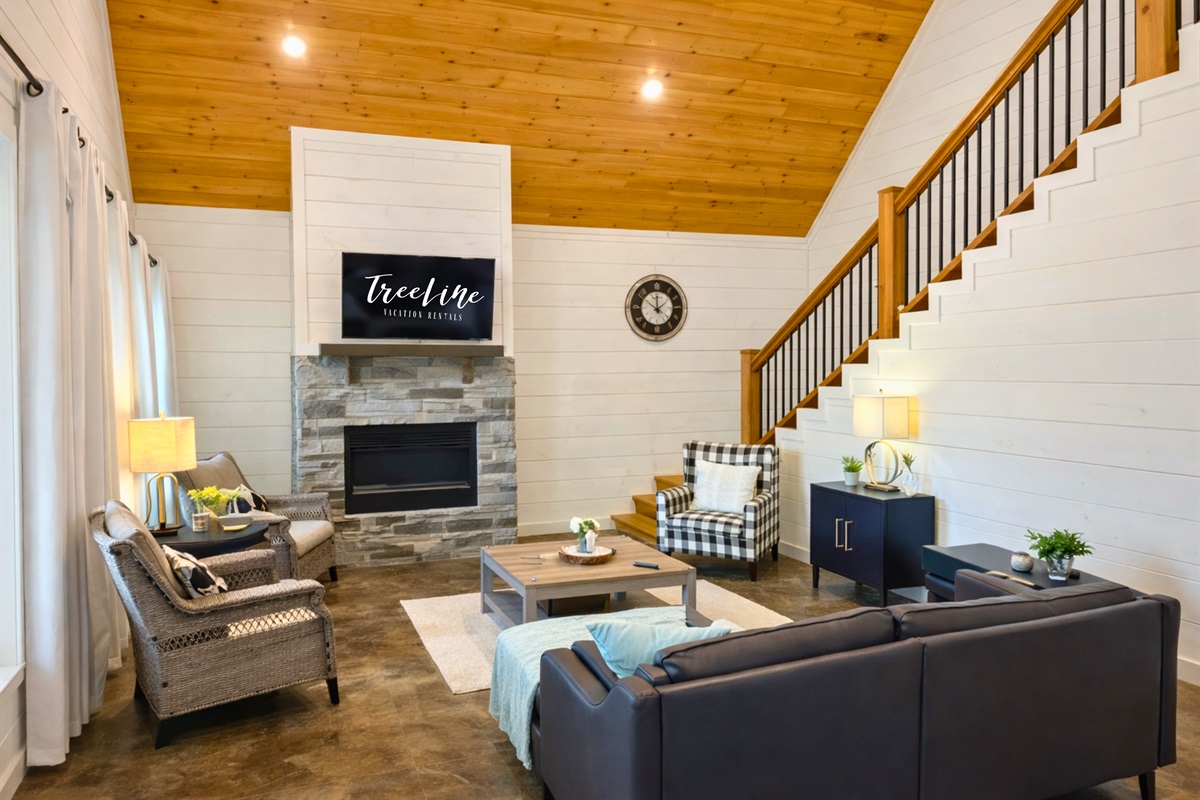 Sink into comfort in our chic living room, perfect for movie nights or morning coffee.