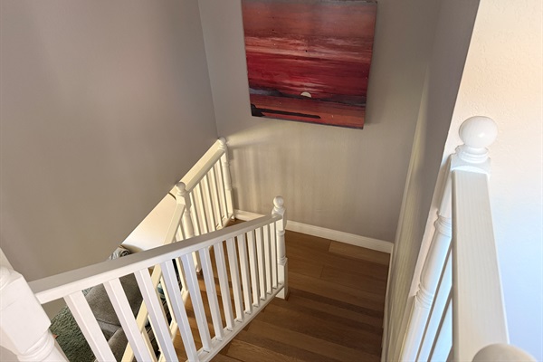 Local art work decor in stairwell