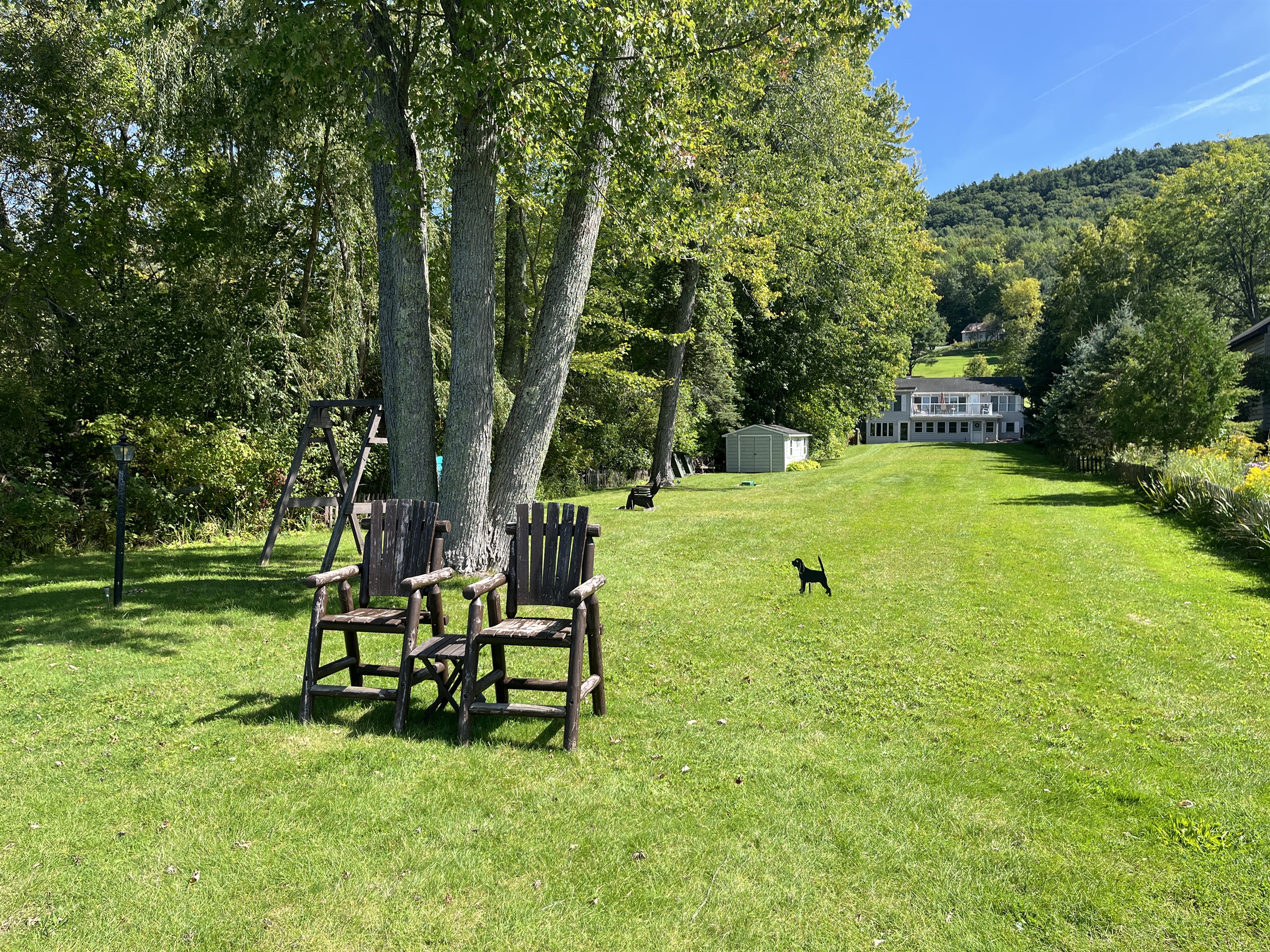 View from the waters edge back towards house
