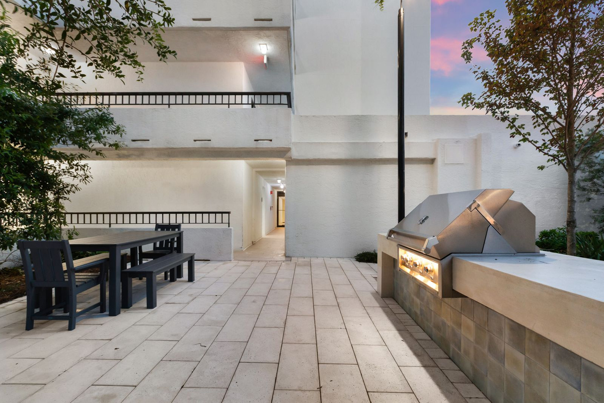 The outdoor grill station at One Seagrove Place.  