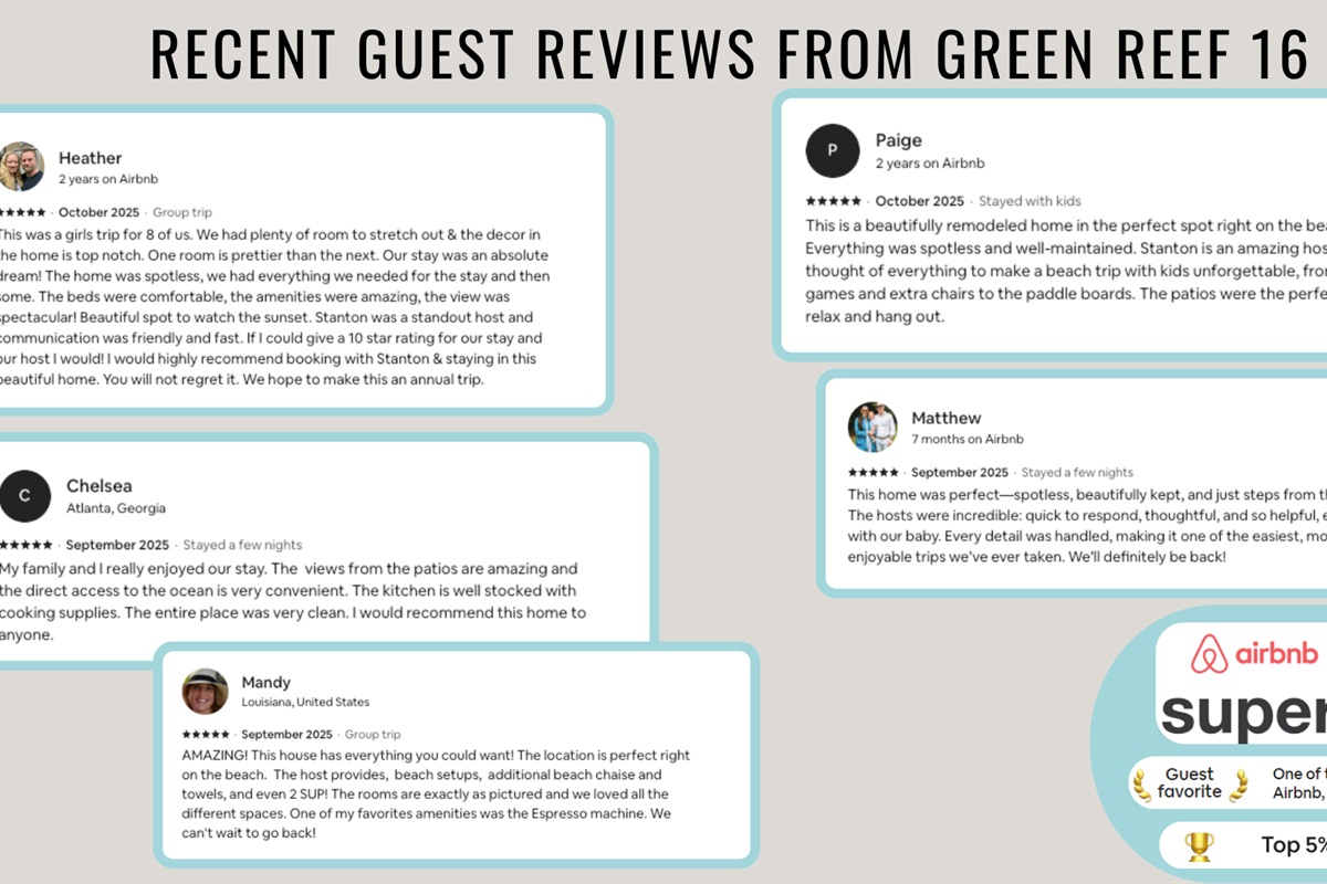 Recent reviews from happy guests show that you are in good hands!