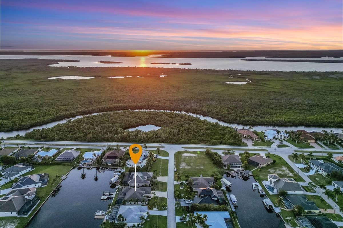 Experience the beauty from above! This stunning aerial view highlights the prime location next to a scenic preserve!