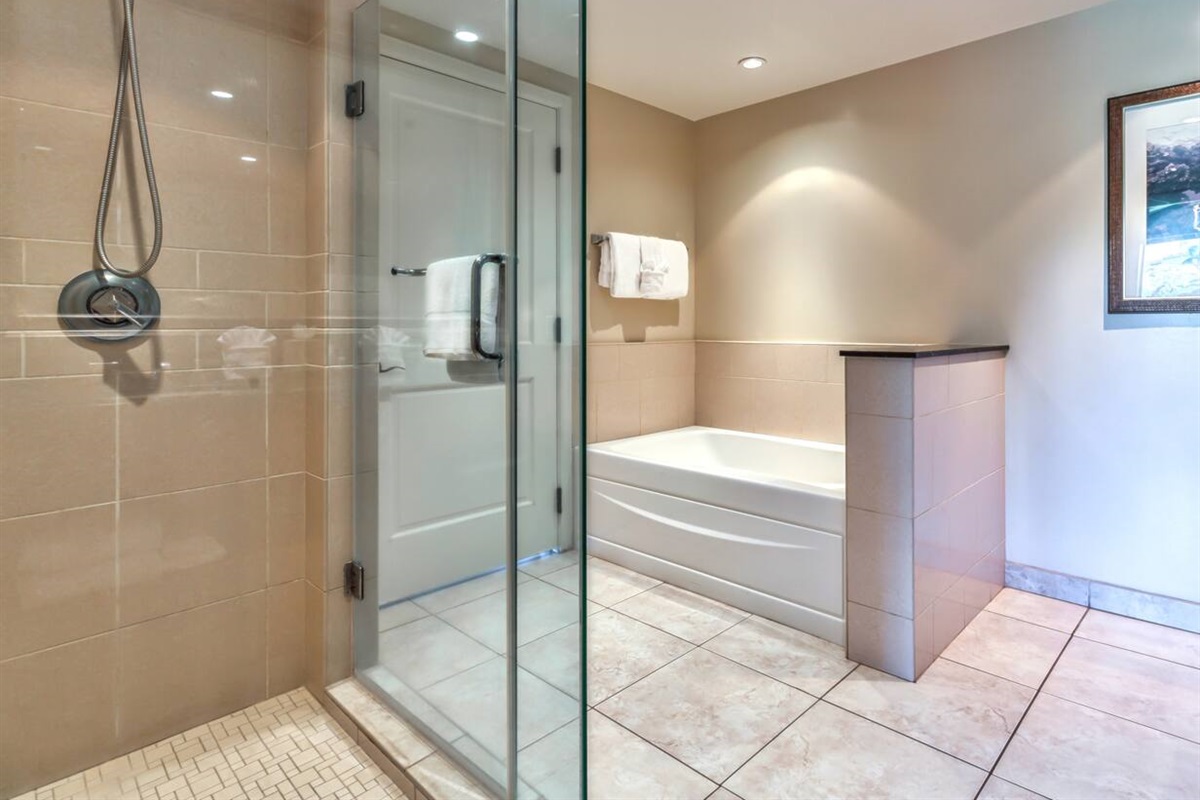 Bathroom with Tub and separate shower