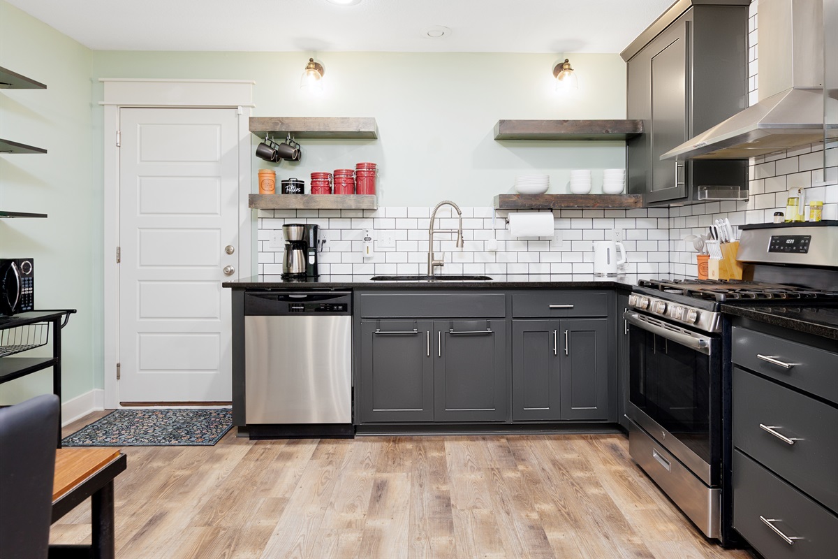 Thoughtfully stocked kitchen designed for everyday cooking.