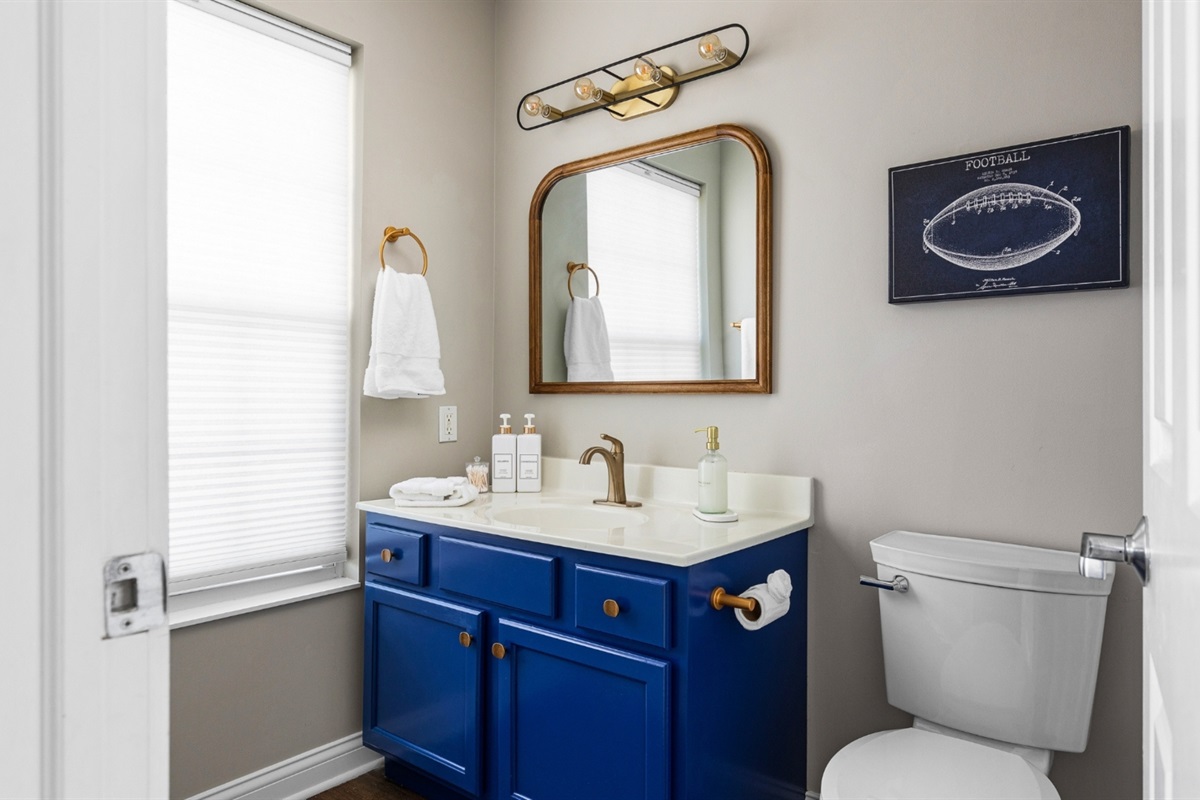 Bathroom 2 full bath with shower & tub attached to Bedroom 2 on 3rd floor