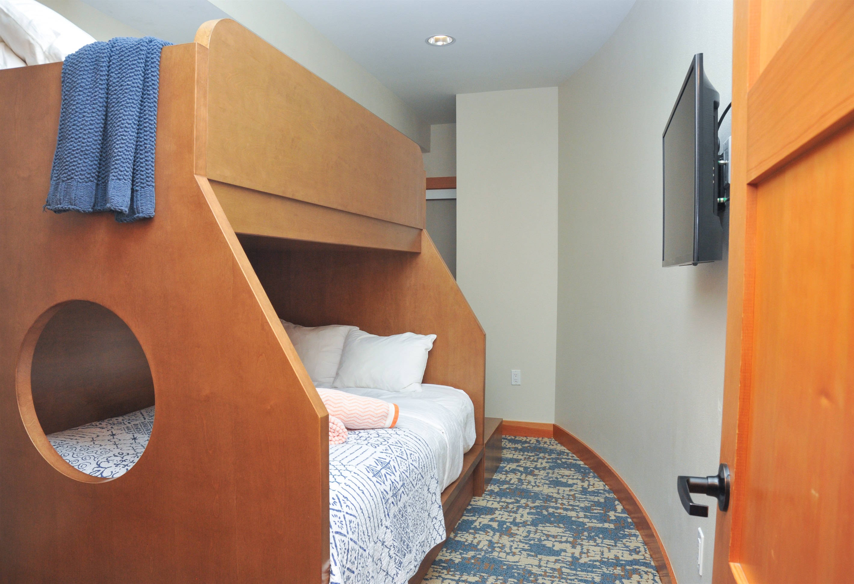 Bedroom #3 of 3: TV + Bunk beds: full sized bottom bunk with twin sized top bunk