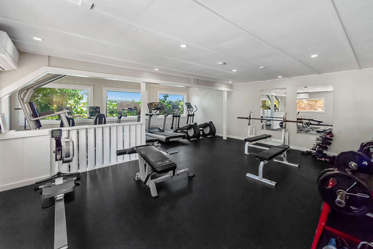 Stay on track with your fitness routine in the community gym.