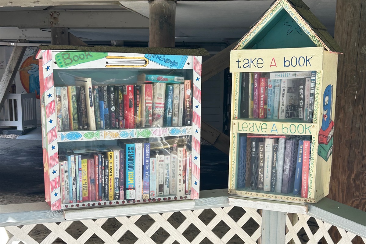 Little "Take a book" library near pool area