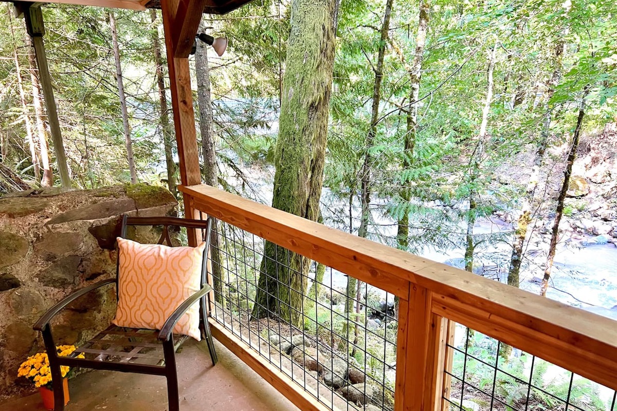 Covered Patio with River View