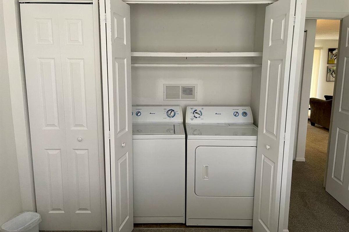 Full size washer and dryer in unit