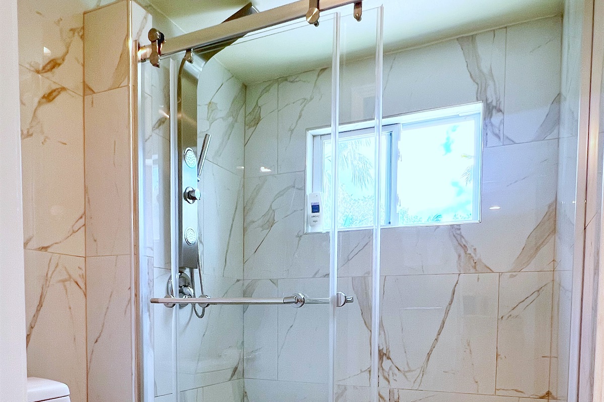 A rainfall shower to start the day feeling refreshed.