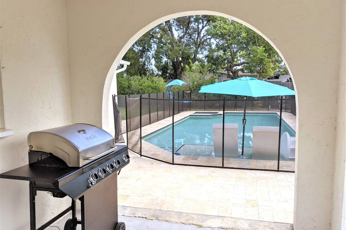 Enjoy the gas grill near the pool