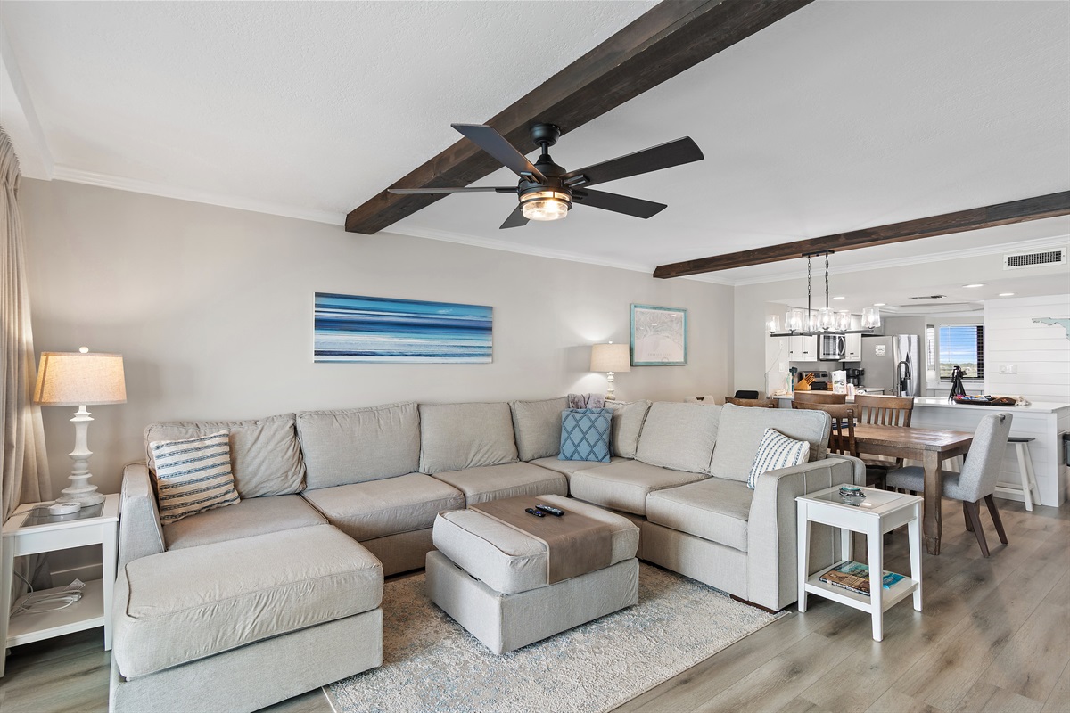 Open Living, Dining, and Kitchen Space