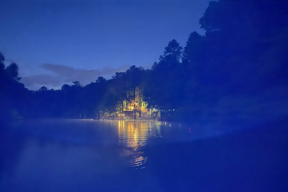 The view from the lake at dusk is breathtaking