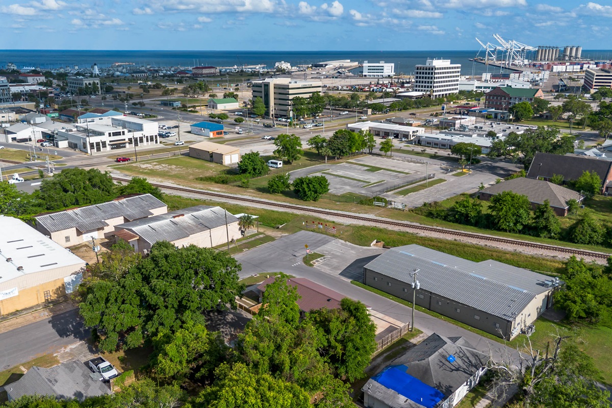 Aerial view of Downtown Gulfport 