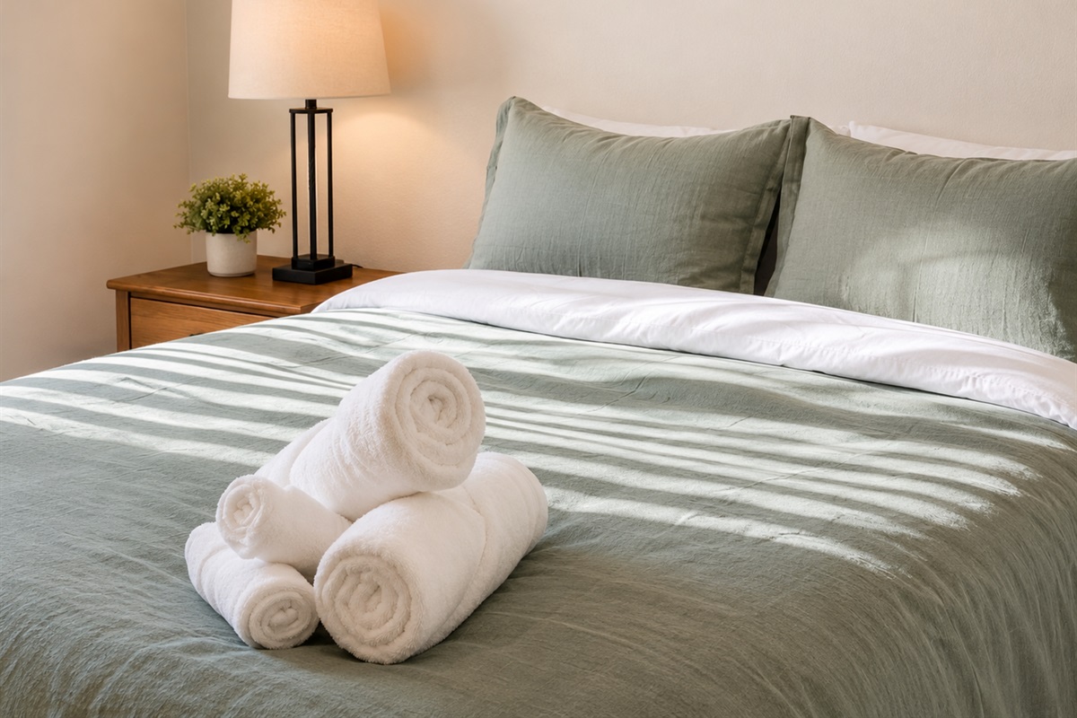Comfortable bedroom designed for restful nights. after lake adventures.