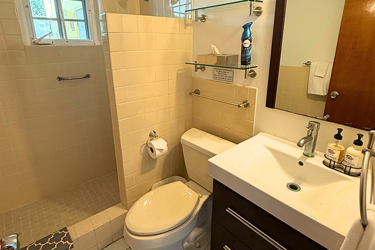 The ensuite bathroom to the Mango Room