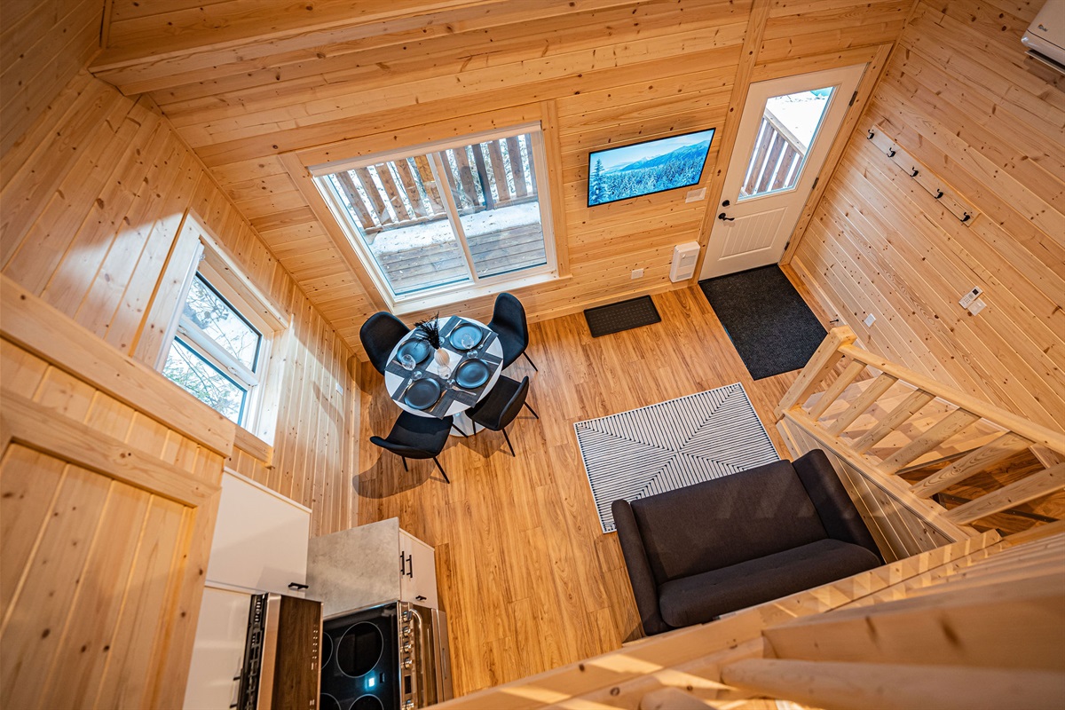 View down from the loft