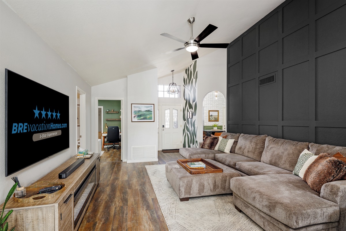 Family Room: Smart TV +New Double Chaise Sectional