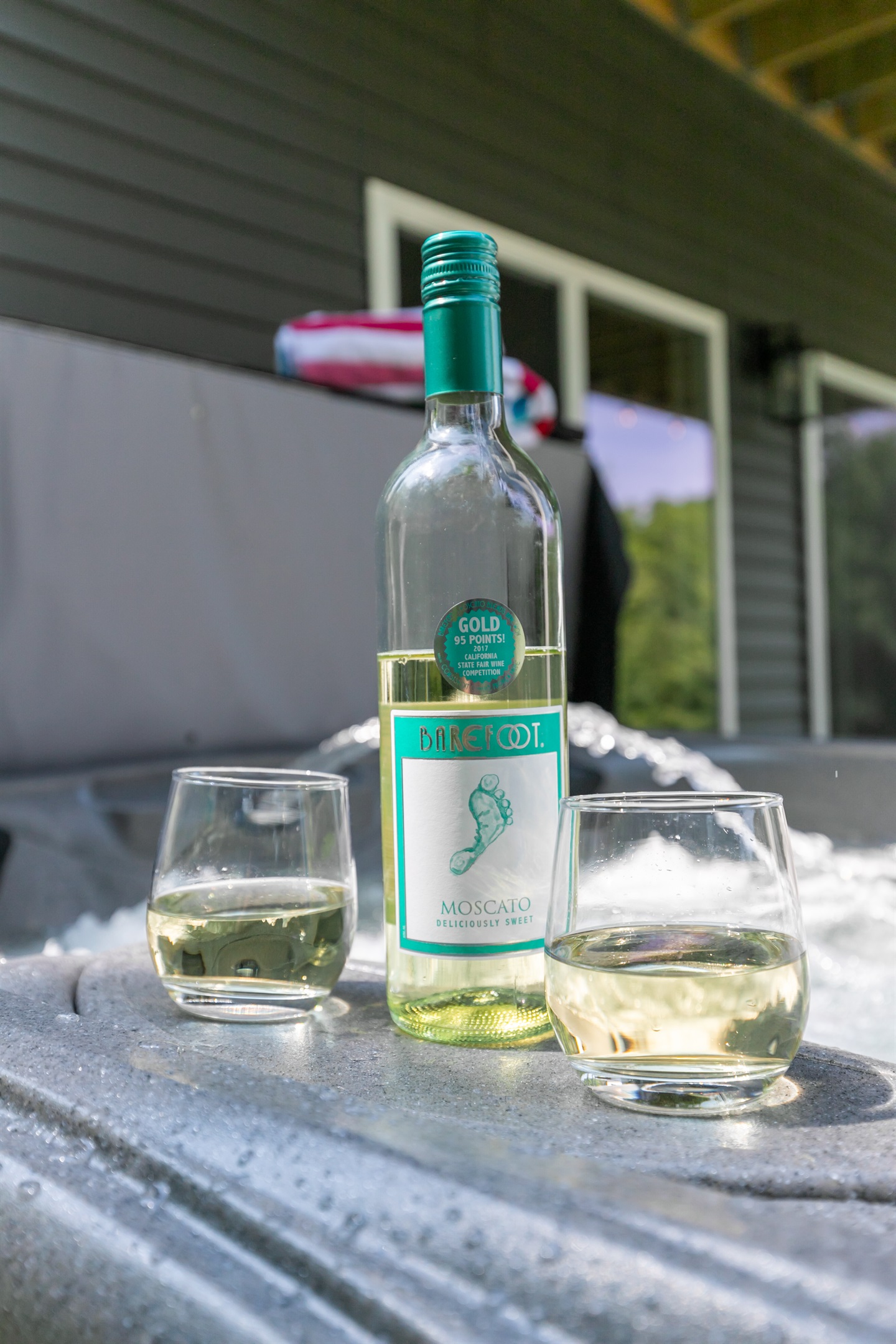 After a fun-filled day on the lake, there’s nothing better than slipping into the warm hot tub.