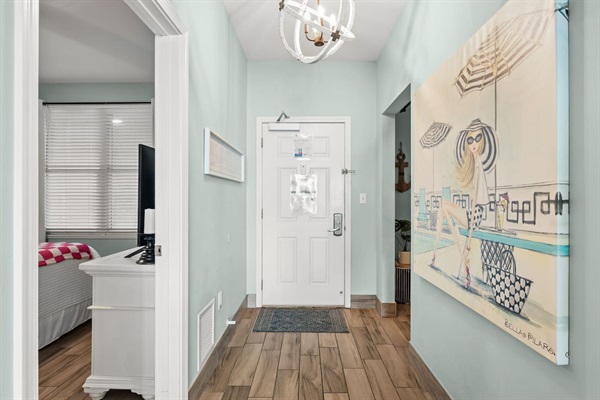 Fun Bella Pilar artwork showcased throughout the condo