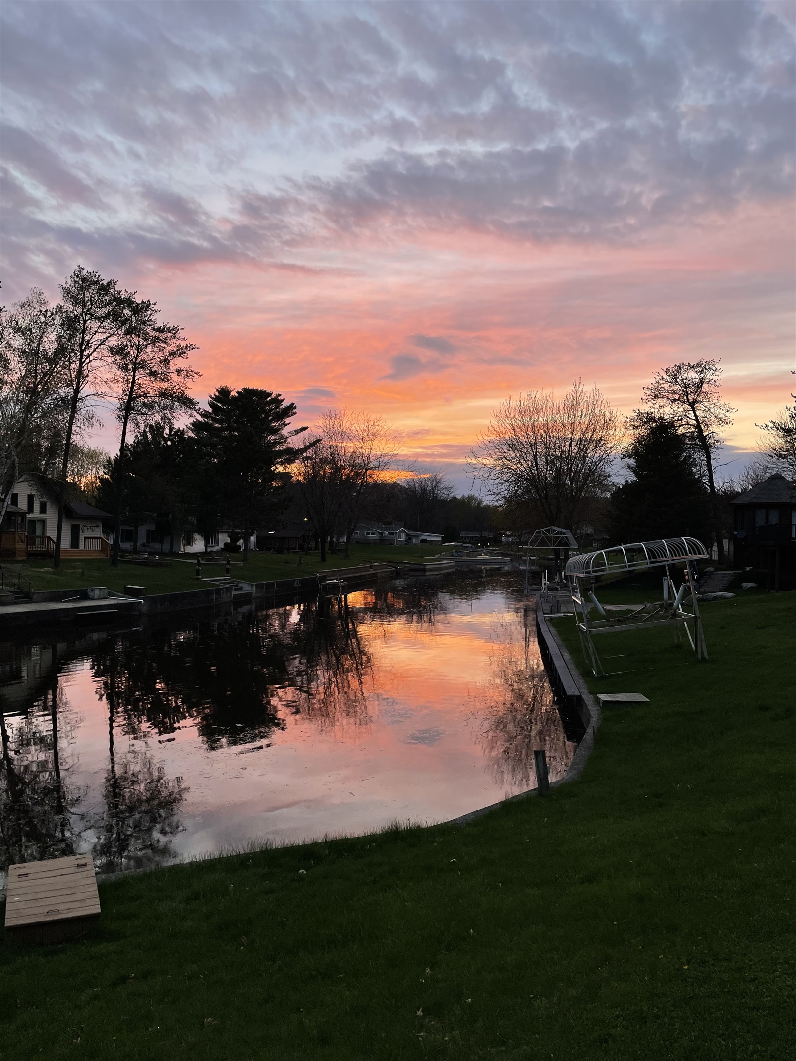 Sunset on the channel right in the yard!