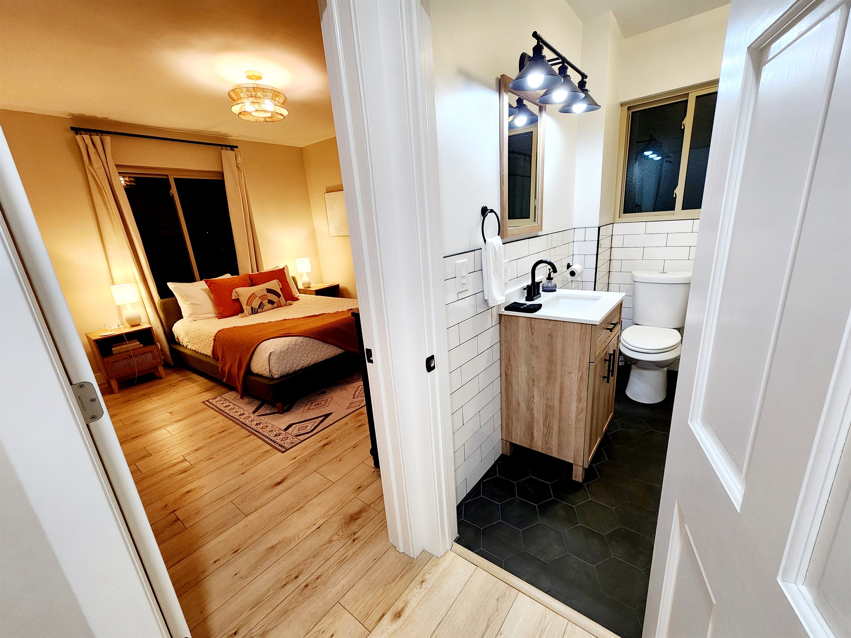 Beautiful bedroom and bathroom