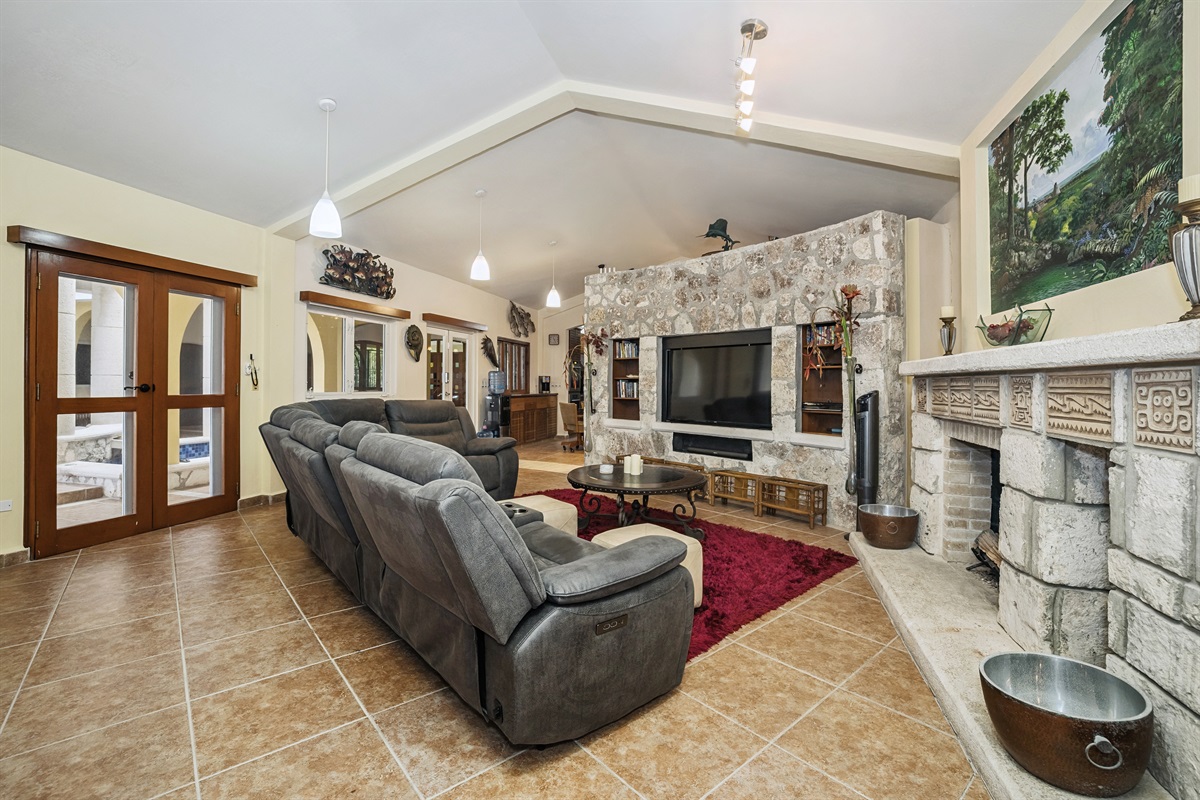 Living Room with Functional Fireplace