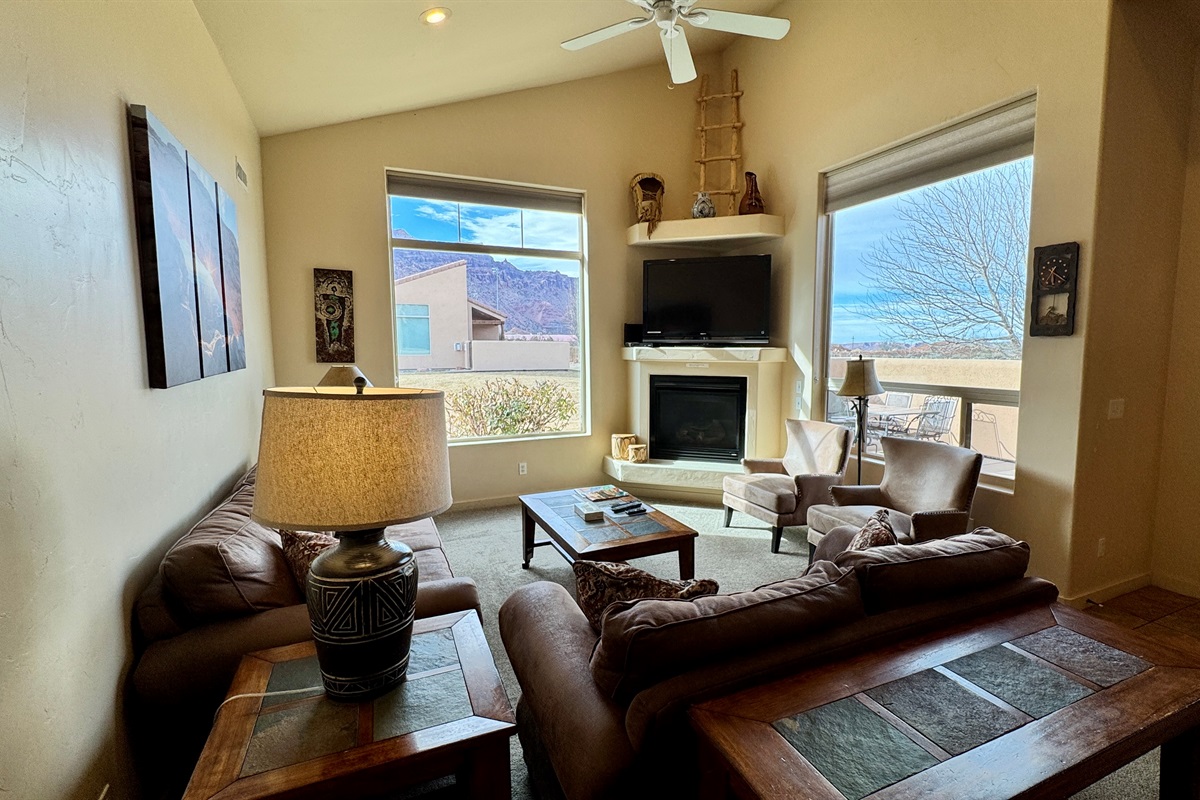 Spacious Living Room with Red Rock Views!