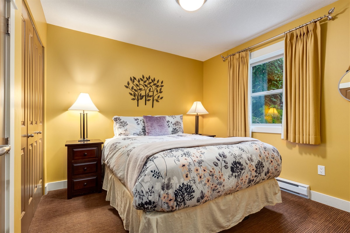 Cozy queens in the 2 main level bedrooms.