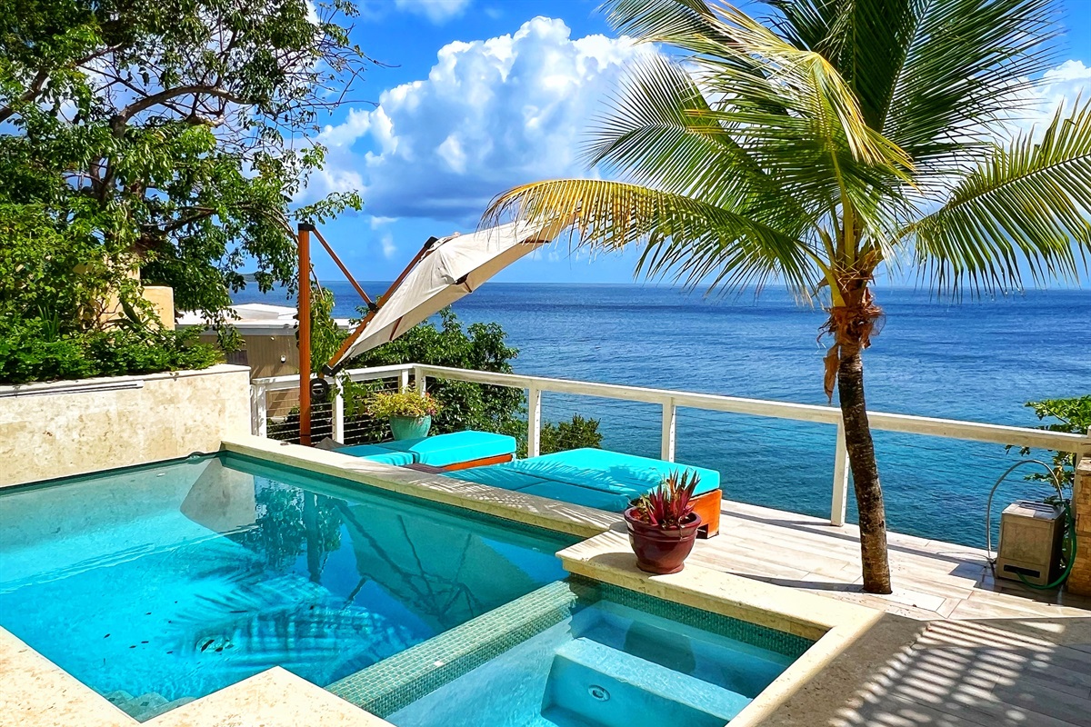 The property may be secluded but the views are worth the drive! Relax by the pool *Please note it is NOT a hot tub. The only water amenity offered is the pool.*