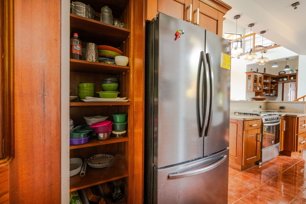 Fully stocked kitchen pantry and refrigerator