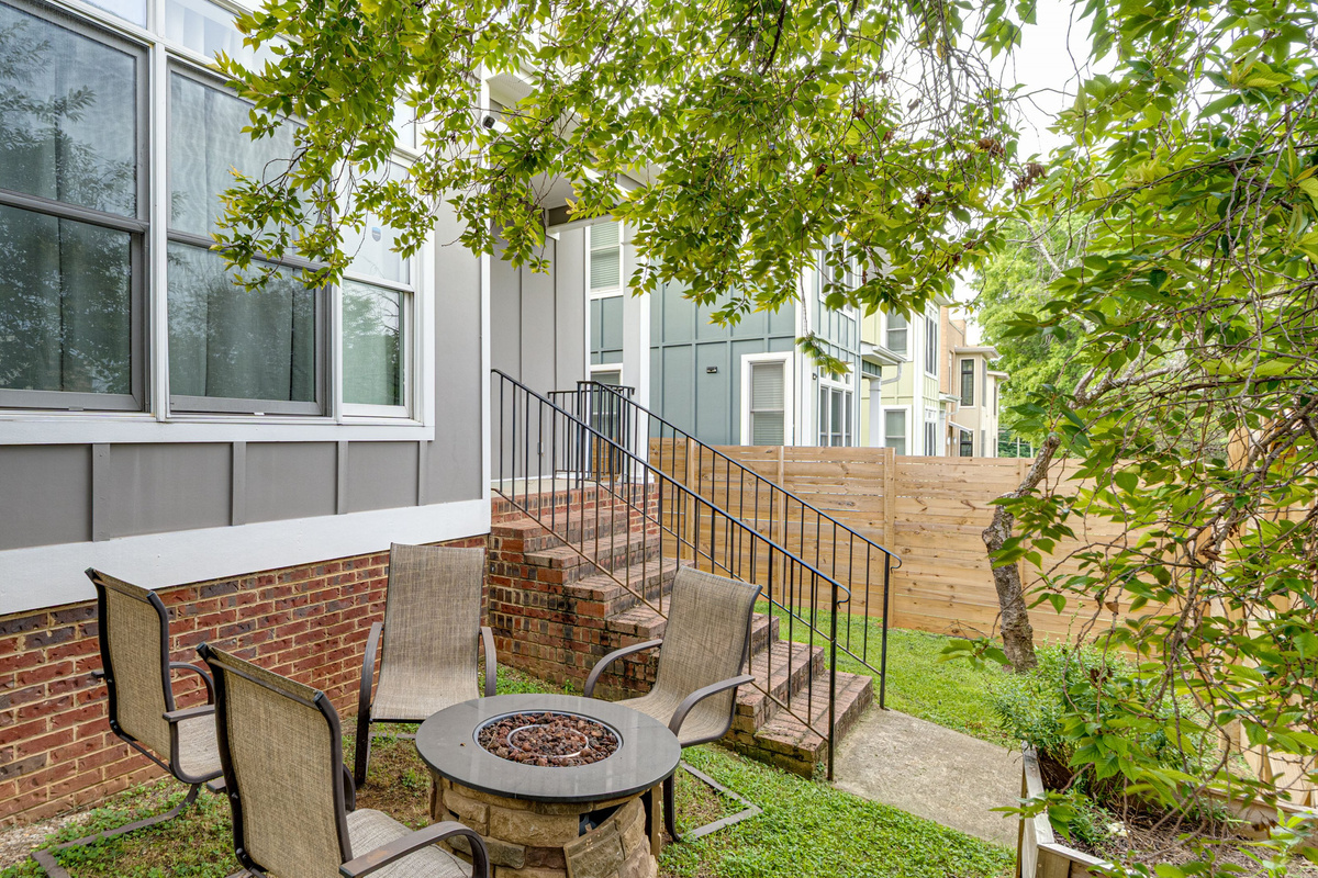 Cozy up in your private yard to the gas firepit on a cool evening