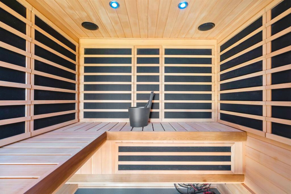Warm up and relax in the private sauna after outdoor adventures.