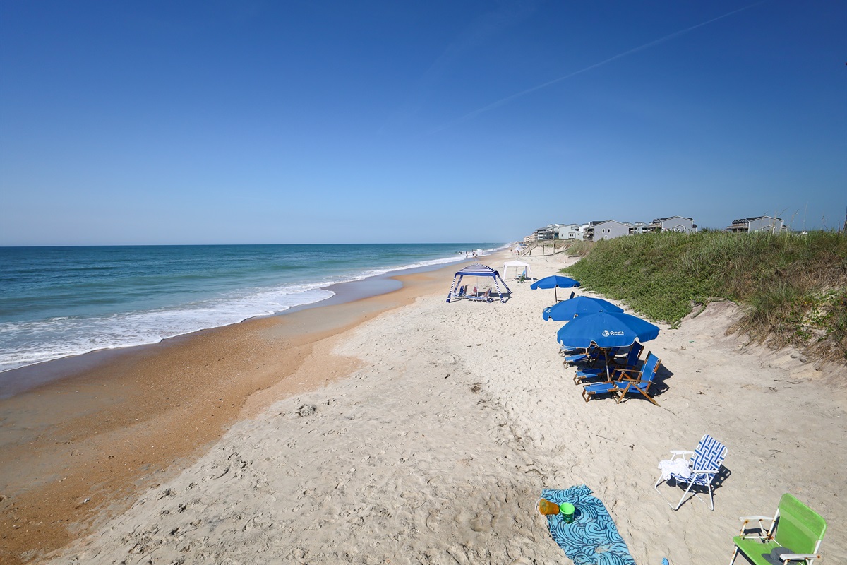 On the beach, looking south
