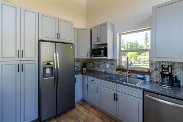 Kitchen. Well designed for multiple cooks and views in every direction.